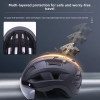 Casque demi-intégral respirant avec lunettes magnétiques pour adulte, unisexe, pour VTT, cyclisme sur route