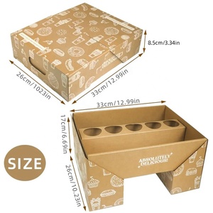 Holidaypac bán buôn giấy màu lật hộp bên thực phẩm sô cô la Dã Ngoại đứng chăn thả hộp phục vụ bao bì Platter hộp - Product Image 5