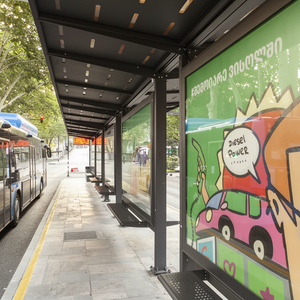 Caisson lumineux extérieur à LED Forme rectangulaire Abri d'arrêt de bus de métro en aluminium double face pour les applications publicitaires des transports en commun - Product Image 1