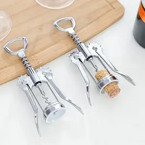 Zinc Alloy Bar Cork Out Opening Accessories Twin Lever Winged Red Wine Bottle Opener Kitchen Corkscrew