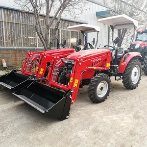 Tractor de agricultura 4WD 50HP, pequeño Tractor de cuatro ruedas, 4x4 Tractor compacto con cargador frontal en Nueva Zelanda, precio barato