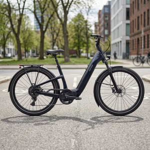 Vélo hybride 28 pouces, cadre en alliage d'aluminium, 21 vitesses, frein à disque, vélo rechargeable avec béquille, selle confortable - Product Image 2