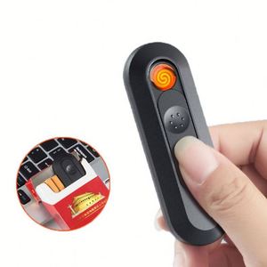 Nouveau Briquet Électrique Compact de Luxe en Métal Tungstène, Coupe-Vent, Rechargeable par USB, Écologique, Cadeau d'Affaires Tactile - Product Image 3