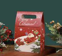 Sac en papier portable motif flocon de neige de Noël, petite boîte artisanale pour emballage de pâtisseries, bonbons, nougats et fournitures de fêtes
