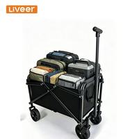 Mini chariot de courses pliable multifonctionnel, longueur totale 63 cm (avec quatre roues) - chariot à main réglable en hauteur