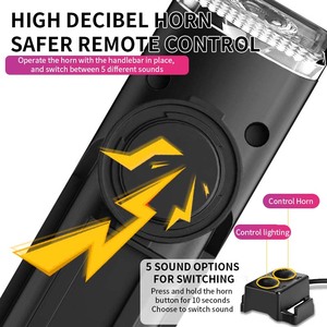 Ordinateur de vélo Lumière LED étanche Odomètre Phare avec écran LCD Compteur de vitesse et klaxon - Product Image 5