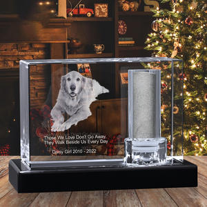 Сияющая урна для кремации домашних животных k9 crystal craft custom pet Purn 3d лазерный кристалл куб для хрустальных домашних животных памятники - Product Image 1