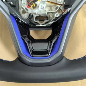 Volante de cuero medio perforado modificado para <span class=keywords><strong>Volkswagen</strong></span> VW Golf 8 <span class=keywords><strong>MK8</strong></span> 8R <span class=keywords><strong>R</strong></span> Gti Gtd Jetta Tiguan Polo Passat CC B7 B8 - Product Image 2