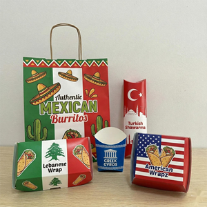 Bolsa de Papel para Llevar Auténticos Kebabs y Burritos, Empaque de Papel Reciclable, Envoltorio para Shawarma, Caja para Llevar de Restaurante - Product Image 1