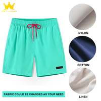 Short de bain 2-en-1 respirant en tissu tissé pour homme, taille mi-haute, avec doublure de compression, entrejambe de 9 pouces, séchage rapide, pour la natation et le surf
