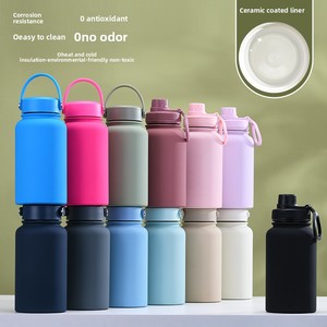 New34oz paslanmaz çelik termos seramik kaplama ile açık spor ve kamp için taşınabilir geniş ağız - Product Image 3