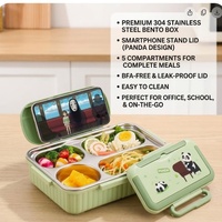 Bento-Box mit Großer Kapazität aus 304 Edelstahl, Isolierte Lunchbox mit Telefonhalterung, Auslaufsicheres Design für Büro/Schule