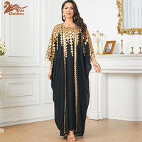 Mode musulmane Eid Al-Adha, robe longue à deux pièces avec broderie brillante, abayas pour femmes, vêtements arabes, kaftan