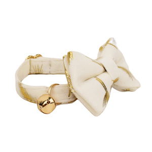 Collier élégant en velours pour <span class=keywords><strong>chat</strong></span> et chien, assorti d'un nœud papillon détachable et d'une clochette, accessoire décoratif mignon pour le cou des chats et des chiens - Product Image 2