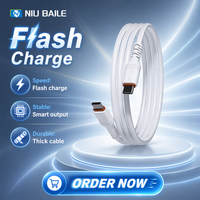 Cable USB 3.0 Tipo-C de Carga Rápida PD 65W de Silicona Reforzada Resistente a Doblados Niubile para Teléfonos Móviles iPhone y Android, Computadoras