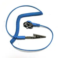 Pulseira ajustável esd de 10mm, faixa de pulso antiestática, elástica, azul, esd