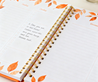 Planificateur inspirant personnalisé quotidien, hebdomadaire, mensuel, reliure spirale, carnet de poche