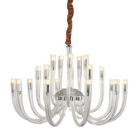Luminaire suspendu LED en verre transparent, design moderne minimaliste et luxueux, pour salon, salle à manger, chambre à coucher, bureau à domicile