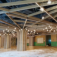 Colonne et plafond en aluminium sur mesure en forme d'arbre, design moderne, pilier décoratif en métal pour restaurant/hall d'entreprise