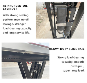 कैंची लिफ्ट टेबल ट्रक ट्रॉली पोर्टेबल इलेक्ट्रिक हाइड्रोलिक लिफ्टिंग फ्लैटबेड हैंडकार्ट धातु लोहे फ्रेम प्लेटफॉर्म सरल ट्रक - Product Image 6