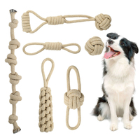 Jouet pour chien en corde de chanvre et coton naturel avec nœuds pour jeu interactif, mastication et tir à la corde, conception anti-déchirure