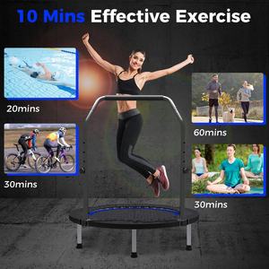 Trampoline pliable de 40 pouces pour adultes, mini trampoline pour adultes et enfants, trampoline d'exercice avec barre, trampoline de fitness d'intérieur - Product Image 6