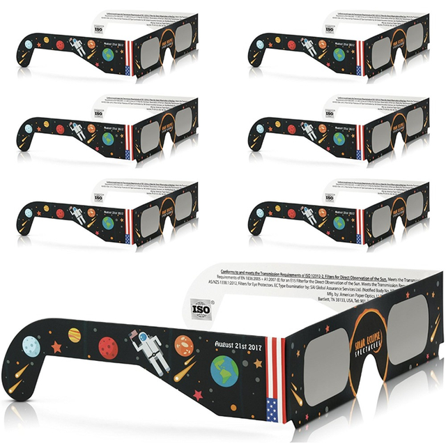 2020 Hot Sale Custom 3D Cardboard Eclipse Glasses Logo Custom Paper Solar Eclipse Glasses