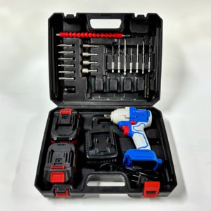 Taladro de Impacto Industrial para Bricolaje, Motor sin Escobillas, Velocidad Variable, Taladro Inalámbrico con Cargador de Batería, Mini Caja de Herramientas, Negro - Product Image 1