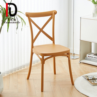 Meilleur Prix Banquet Événement Fête Chaise En Plastique Empilable Chêne Croix Dos Blanc Chaises De Mariage Crossback X Chaise