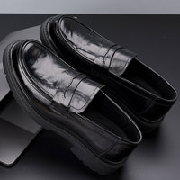 Chaussures en cuir pleine fleur pour hommes, nouvelle collection printemps, chaussures en cuir décontractées pour hommes, chaussures en cuir véritable haut de gamme à semelle épaisse