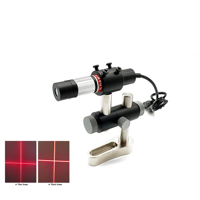 Adjustable Focusing D16mm 635nm 50mw 100mw 150mw 200mW Glass Lens Red Cross 110 Degrees Laser Module+Bracket+Power Supply