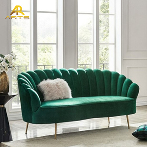 Curved Design <strong>Couch</strong> 3-Seater Chesterfield Sofa <strong>Divano</strong> with Stainless Steel Sofa Set Upholstery Fabric Velvet Love Seat - Product Image 1