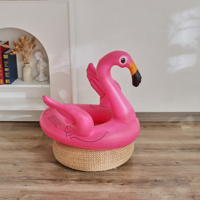 Flotteur de bain Wilda Flamingo Unicorn en PVC épaissi rose/blanc pour enfants 64x57cm