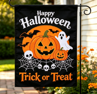 Drapeaux de jardin personnalisés pour Halloween, bannières de décoration extérieure, polyester imprimé numérique haute résolution double face