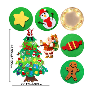 Kit de bricolage en feutre pour arbre de Noël, kit de <span class=keywords><strong>couture</strong></span> pour enfants, décoration murale, jouet fait main avec ornements en velcro, Père Noël, bonhomme de neige, cadeau de Noël - Product Image 6