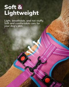 Hiphoppet No-Pull Clip Hond Harnas Met Handvat Reflecterende Verstelbare Gesp Zacht Gewatteerd Vest Hond Borst Harnas Riem Set - Product Image 2
