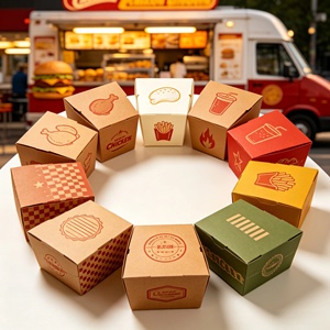 Emballage personnalisé en gros pour la restauration rapide, emballage à emporter pour les nuggets KFC, les ailes de poulet frites, les boîtes d'emballage pour le poulet frit - Product Image 1