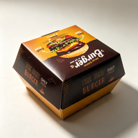 Boîtes à frites jetables écologiques en carton recyclé, boîtes à hamburgers personnalisées pour la restauration rapide