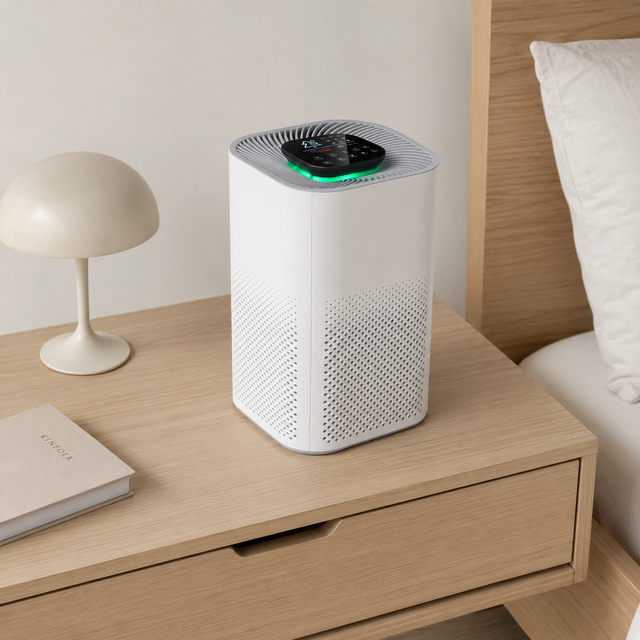 Smart Home Air Purifier Small Room Air Cleaner with Activated Carbon HEPA 13 14 Filter Touchscreen App Control