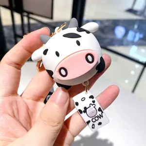 Creative nouveau dessin animé mignon vache porte-clés sac de voiture suspendus ornements petit cadeau en gros