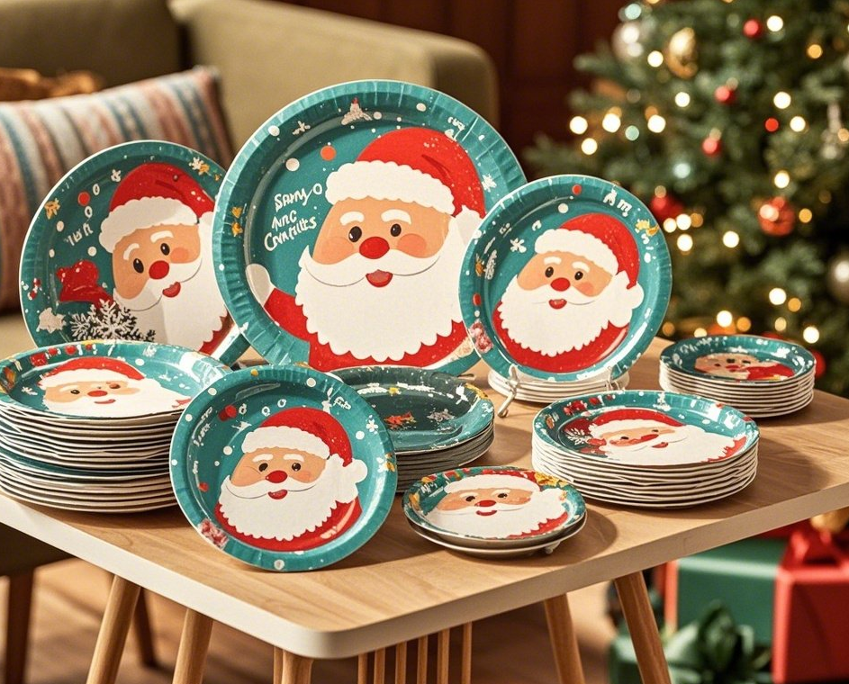 Customizable Logo Color Disposable Biodegradable Food Grade Round Paper Plate for Dinner or Party