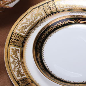 Nouveau Produit 52 Pcs Europe de l'Ouest Luxe Relief Palace Bone China Ensembles de Vaisselle - Product Image 6
