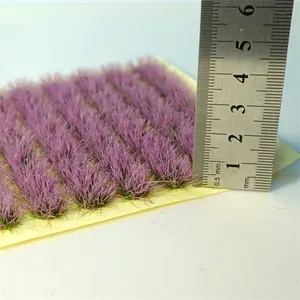 Diorama-modelo de hierba en miniatura, 10mm, flor aterciopelada para escena Ho, mesa de arena, diseño de tren de construcción