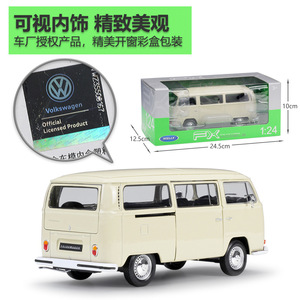 WELLY Modèle de voiture en plastique et alliage à l'échelle 1/<span class=keywords><strong>24</strong></span> pour Volkswagen T2 <span class=keywords><strong>BUS</strong></span> Van 1972, simulation - Product Image 4