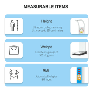 Báscula de Venta Automática con LED para Control de IMC (Índice de Masa Corporal) y Medición de Altura y Peso, Operada con Monedas, OEM/ODM - Product Image 2