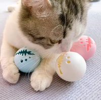Jouet pour chat balle flash lumineux cloche herbe à chat menthe interactif teaser de chat jouant au ballon chat chaton paillettes balle jouets