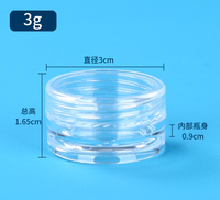 Pot cosmétique transparent portable en PS pour voyage, pot en plastique pour crème, échantillon, petit pot à crème pour le visage avec cuillère, récipient rechargeable