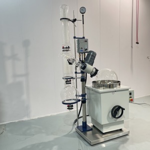 Destilador do perfume da destilação do álcool do etanol 50L do concentrador Equipamento giratório do evaporador do vácuo Elevador elétrico - Product Image 1