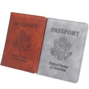 <strong>Customized</strong> Logo Travel Leather Personalized Passport Holder Wallet for <strong>United</strong> States Design USA Passport Cover - Product Image 3