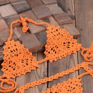 Traje de Baño de Bikini de Ganchillo Hecho a Mano Personalizado, Bikini de Dos Piezas Sexy con Tiras, Traje de Baño Calado para Mujer - Product Image 4